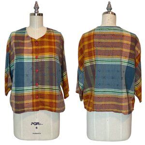 ACE & JIG Plaid Button Down Multi-Color Blouse \\ S